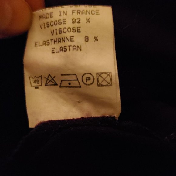 Friponne Paris Vintage Plum Purple Stretchy Ruched Side Long Sleeve Top XS/S - Picture 6 of 6